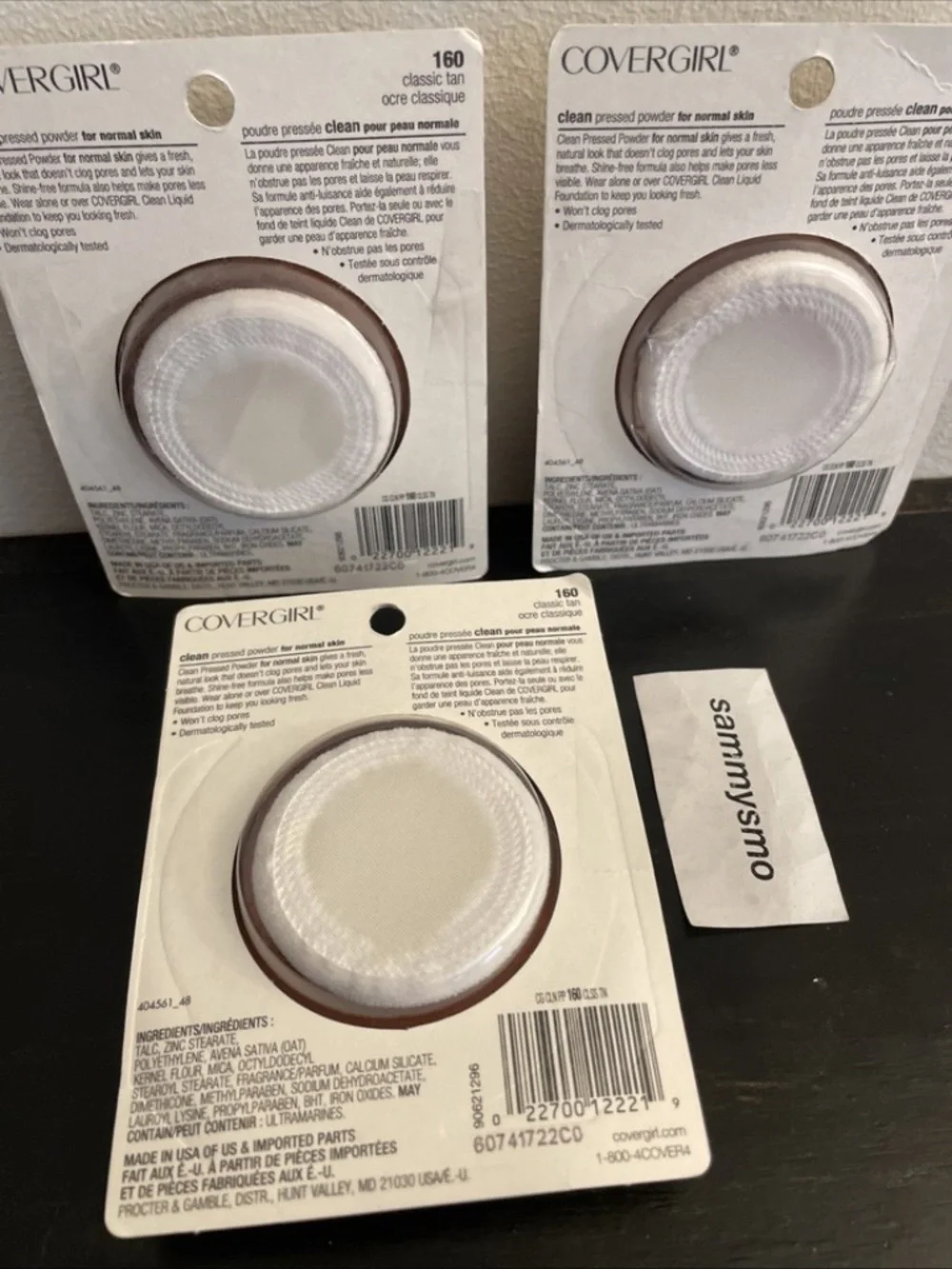 CoverGirl Clean Pressed Powder 160 Classic Tan 0.39 oz., x3
